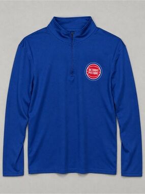 NBA UNK Detroit Pistons Royal Blue Quarter Zip Pullover Small